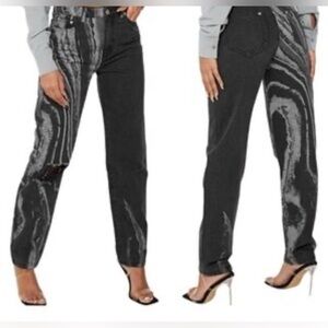 Manière De Voir Black Distressed Cargo Jeans